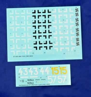 HM Decals HMD-48042 1/48 Decals Bf 109G Nachjagdgruppe 11 - Part 6