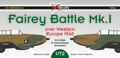 Dk Decals 72136 Fairey Battle Mk.I o.W.Europe 1940 (8x camo) 1/72