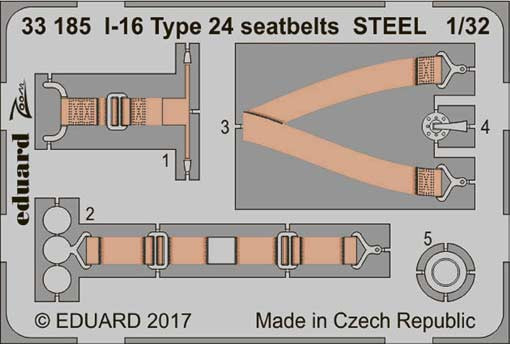 Eduard 33185 I-16 Type 24 seatbets STEEL 1/32