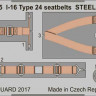 Eduard 33185 I-16 Type 24 seatbets STEEL 1/32