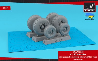 Armory ARAW72363 Lockheed C-130 Hercules wheels with weighted tyres, late type 1/72