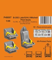 CMK P48007 B-25D Late/G/H/J Mitchell Pilot Seats (3D P.) 1/48