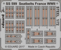Eduard SS599 Seatbelts France WWII STEEL 1/72