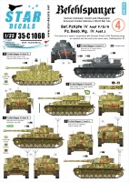 Star Decals 35-C1060 Befehlspanzer # 4. Bef.Pz.Kpfw.IV Ausf.F, Ausf.G, Ausf.H, Pz.Beob.Wg. IV Ausf.J 1/35