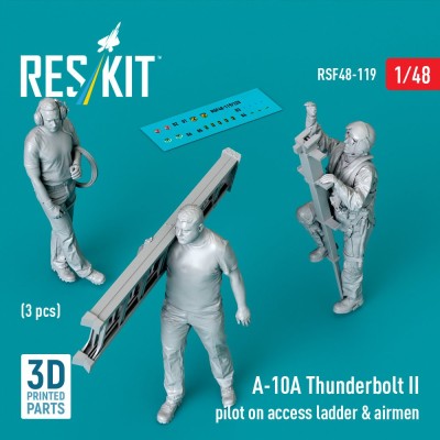 Reskit RSF48-119 A-10A Thunderb. II pilot access ladder&amp;airmen 1/48