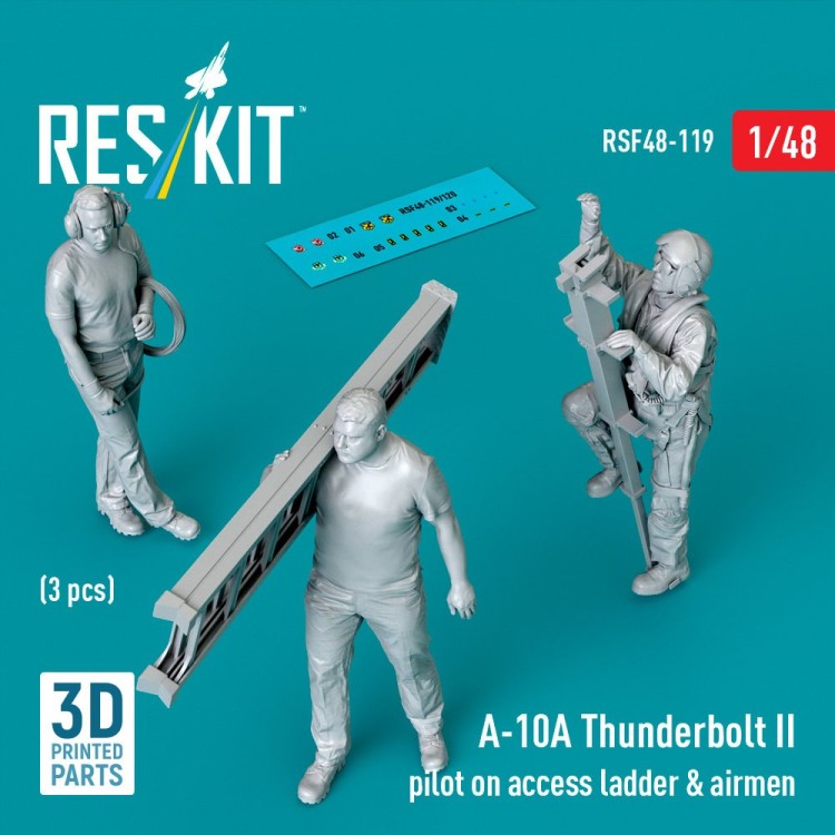 Reskit RSF48-119 A-10A Thunderb. II pilot access ladder&airmen 1/48