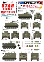 Star Decals 72-A1076 Australia in Vietnam # 2.Aussie M113 APCs. M113A1, M125A1 and M577 Command Post 1/72