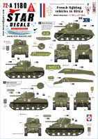 Star Decals 72-A1180 French M4A4 Sherman.French fighting vehicles in Africa # 5.1er RC, 2eme RCA. in 1943-44 1/72