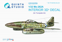 Quinta studio QD32059 Me-262A (для модели Trumpeter) 3D Декаль интерьера кабины 1/32