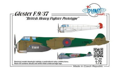 Planet Models PLT260 Gloster F.9/37 British Heavy Fighter Prototyp 1/72
