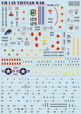 Print Scale 72418 UH-1 in Vietnam War (wet decals) 1/72