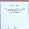 QuickBoost QB48814 Parabellum LMG-14/17 WWI aircraft gun 1/48