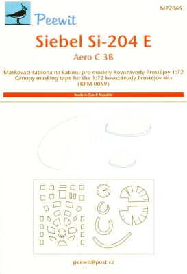 Peewit PW-M72065 1/72 Canopy mask Siebel Si-204E/Aero C-3B (KP)