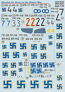 Print Scale 72-332 Finnish Air Force Winter War (wet decals) 1/72
