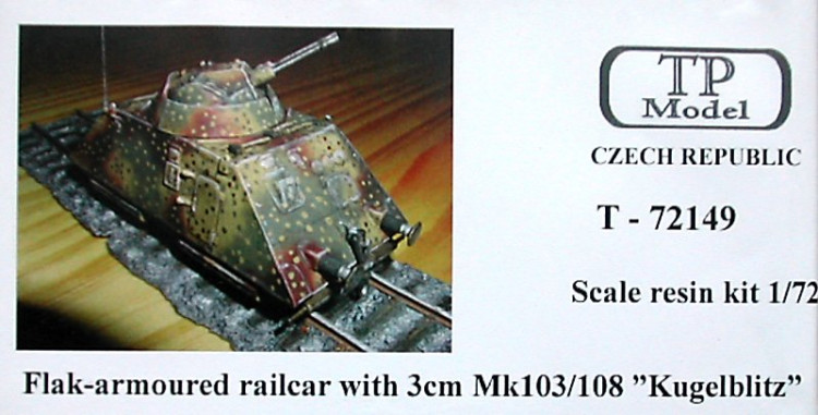 TP Model T-72149 Flak-armoured railcar w/ 3cm Mk103/108 1/72