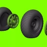 Lf Model 3D7240 Mustang's weighted wheels - diamond tread 1/72