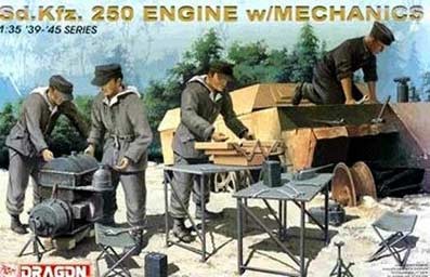 Dragon 6112 1/35 Sd.Kfz. 250 Engine w/Mechanics