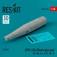 Reskit 48475 GPU-2/A 20mm gun pod (OV-10A, A-4, A-37) 1/48