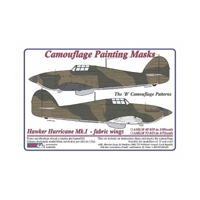 AML AMLM49019 Маска камуфляж H.Hurricane Mk.I fabric w. B 1/48