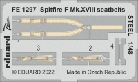 Eduard FE1297 Spitfire F Mk.XVIII seatbelts STEEL (AIRF) 1/48