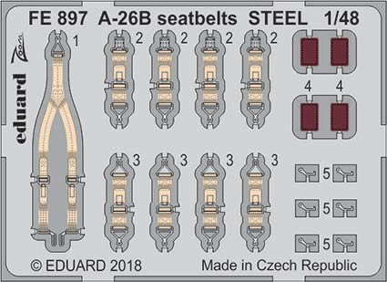 Eduard FE897 A-26B seatbelts STEEL 1/48