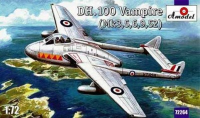 Amodel 72264 1/72 DH.100 Vampire ('Вампир') Mk.3 / Mk.5 / Mk.6 / Mk.9 / Mk.59