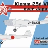 Avi Models 72027 Klemm 25d VII over Japan, 1935-1937 (2x camo) 1/72