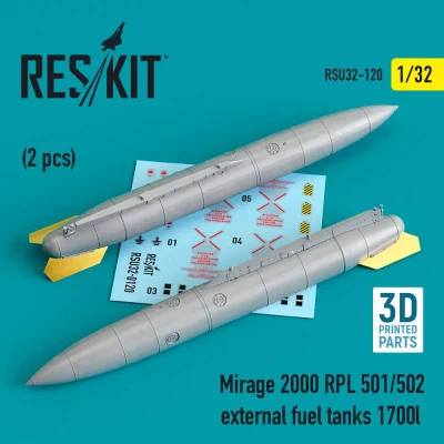 Reskit U32120 Mirage 2000 RPL 501\502 ext.fuel tanks 1700l 1/32
