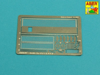 Aber 35G39 Grilles for Soviet KV-I &amp; KV-II (designed to be used with Tamiya kits) 1/35