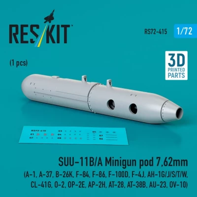 Reskit 72415 SUU-11B/A Minigun pod 7,62mm (1 pc.) 1/72