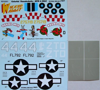 Rising Decals 32001 Colorful Thunderbolts P-47 MTO &amp; SEAC 1/32