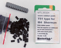 Master Club MTL-35324 Worn rubber pads T51 type for M4 Sherman/M3/RAM 1/35