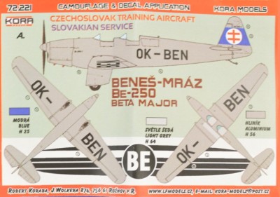 Kora Model 72221 Be-250 Beta Major(Slovakian Service) 1/72
