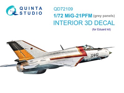 Quinta Studio QD72109 МиГ-21ПФМ с серыми панелями (Eduard) 1/72