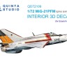 Quinta Studio QD72109 МиГ-21ПФМ с серыми панелями (Eduard) 3D Декаль интерьера кабины 1/72