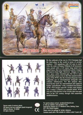 Strelets STR04572 German (WWI) Dragoons WWI. 12 figures and 12 horses. No duplicates. 1/72