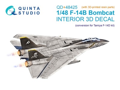 Quinta Studio QD+48425 F-14B (конверсия для F-14D Tamiya) (с 3D-печатными деталями) 3D Декаль интерьера кабины 1/48