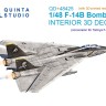 Quinta Studio QD+48425 F-14B (конверсия для F-14D Tamiya) (с 3D-печатными деталями) 3D Декаль интерьера кабины 1/48