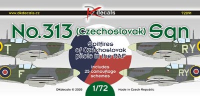 Dk Decals 72091 No.313 Sqn. Czechosl.pilots in RAF (25x camo) 1/72