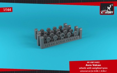 Armory ARAW14402 Avro Vulcan wheels with weighted tires/tyres 1/144