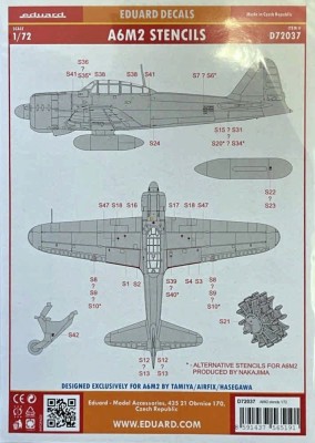 Eduard D72037 Decals A6M2 stencils (TAM/AIRF/HAS) 1/72