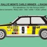 Reji Model JM408 R5 Turbo Monte Carlo 1981 RAC Ragnotti 1/24