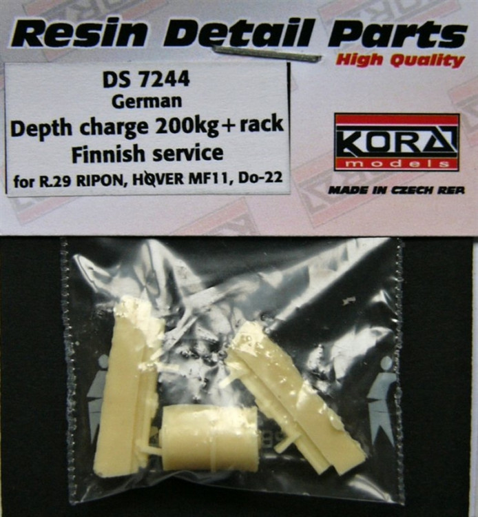 Kora Model DS7244 Depth charge 200kg+rack (Finnish service) 1/72