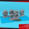 Armory ARAW72357 Boeing B-29 Superfortress mid production wheels with weighted tyres 1/72