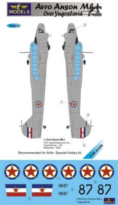 Lf Model C48219 Decals Avro Anson Mk.I over Yugoslavia 1/48