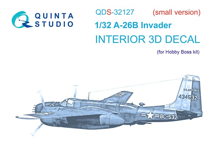 Quinta studio QDS-32127 A-26B (Hobby Boss) (small version) 3D Декаль интерьера кабины 1/32