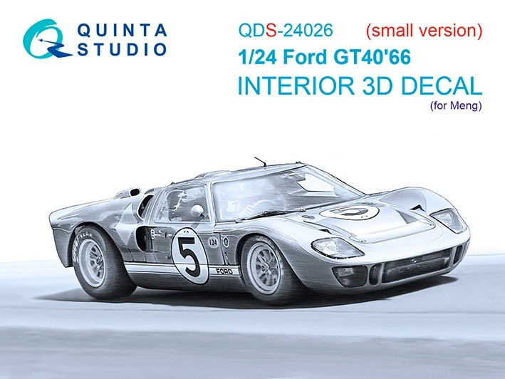 Quinta studio QDS-24026 Ford GT40 Mark II '66 (Meng) (малая версия) 1/24