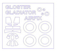 KV Models 72548 Gloster J-8A/Gladiator Mk.I/Mk.II (AIRFIX #A02052,#A02063) + маски на диски и колеса AIRFIX 1/72