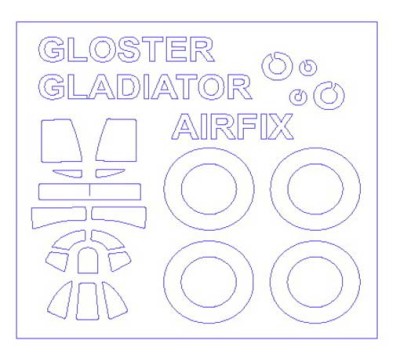 KV Models 72548 Gloster J-8A/Gladiator Mk.I/Mk.II (AIRFIX #A02052,#A02063) + маски на диски и колеса AIRFIX 1/72