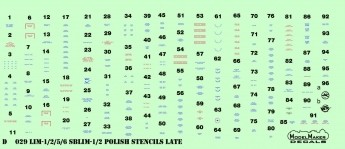 Model Maker Decals D48029 LiM-1/2/5/6/SBLim-1/2 Polish stencils late 1/48